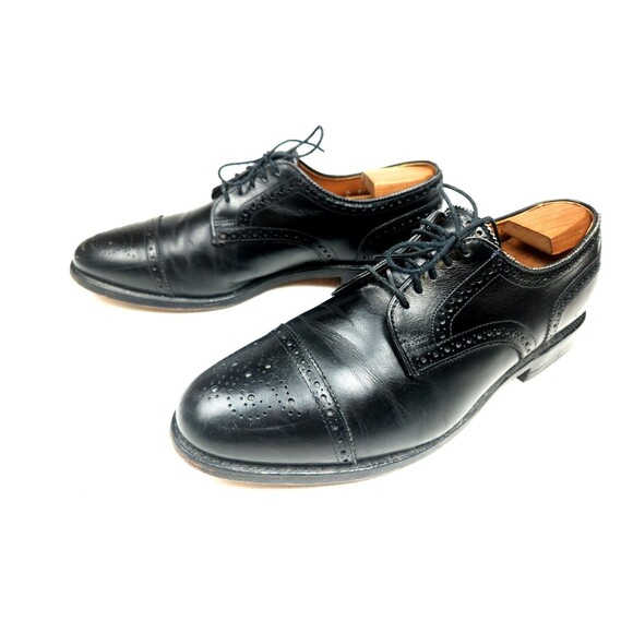 Allen Edmonds Sanford Shoes Mens 9 D Black Derby Lace Up Cap Toe Brogue main image 8